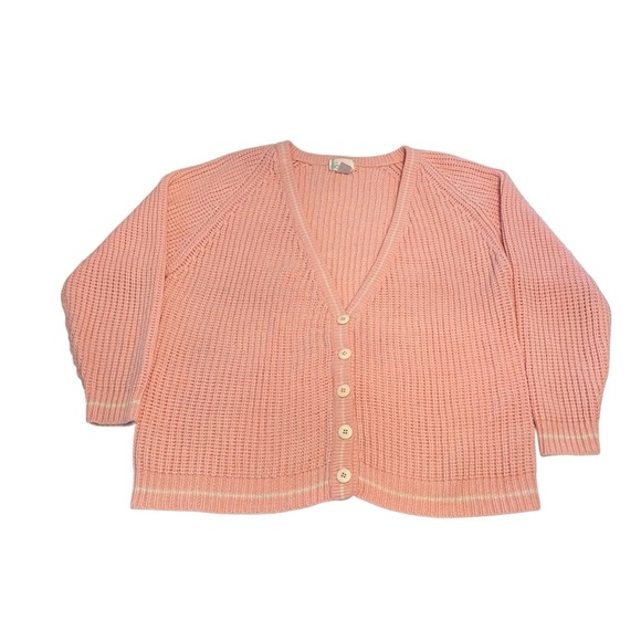 Vintage Noah Plus Pink Knit Cardigan Sweater Women’s M L Cozy 90s Y2K - Picture 1 of 7
